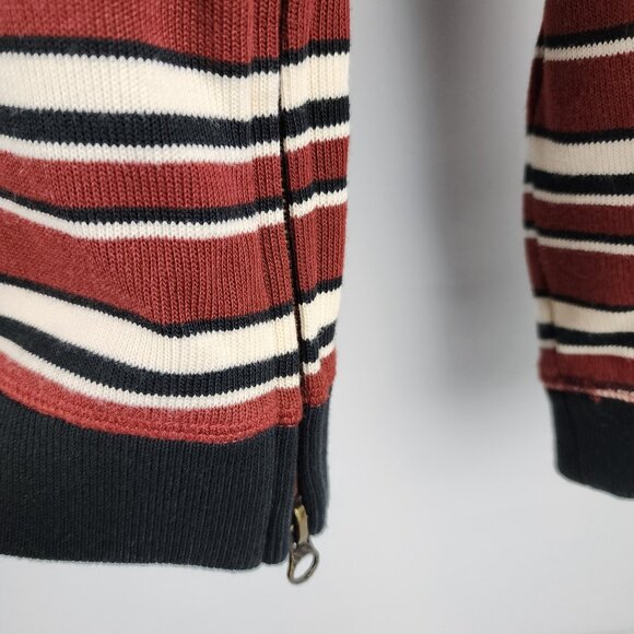 Billy Reid Sweater Womens Small Multi Striped Crewneck Side Zips - Picture 6 of 8